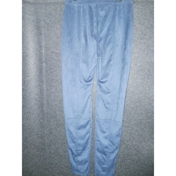 Max Mara Leisure Navy Blue Brera Faux Suede Like Leggings Pants Size Small - Picture 2 of 8
